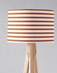 Orange and White Drum Lampshade, Geometric Striped Design Shade for Table, Floor or Ceiling Pendant Light