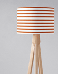 Orange and White Drum Lampshade, Geometric Striped Design Shade for Table, Floor or Ceiling Pendant Light