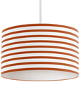 Orange and White Drum Lampshade, Geometric Striped Design Shade for Table, Floor or Ceiling Pendant Light