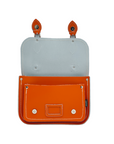 Leather Midi Satchel - Orange