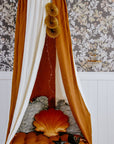 Cozy Organic Cotton and Linen Canopy in Caramel Circus