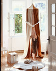Cozy Organic Cotton and Linen Canopy in Caramel Circus