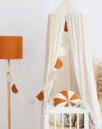 Cream Cotton and Linen Hanging Canopy