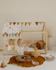 Organic Cotton and Linen Leaf Playmat Caramel