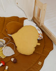 Organic Cotton and Linen Leaf Playmat Caramel