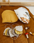 Organic Cotton and Linen Leaf Playmat Caramel