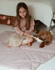 Organic Cotton and Linen Leaf Playmat Powder Pink