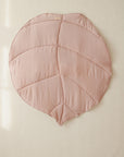 Organic Cotton and Linen Leaf Playmat Powder Pink