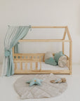 Organic Cotton and Linen Ginkgo Leaf Playmat in Sand