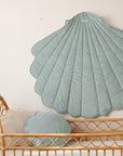 Organic Cotton Velvet Mint Shell Playmat
