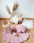 Organic Cotton Velvet Playmat in Powder Pink