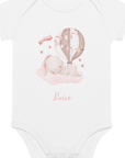Personalised Name Bunny Hot Air Baloon Bodysuit