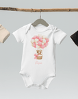 Personalised Name Bear Pink Hot Air Baloon Bodysuit