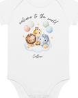 Welcome to the World Safari Balloons (Personalised Name Bodysuit)