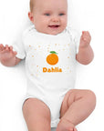 Orange Personalised Bodysuit in White