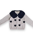 Organic Navy Heart Cardigan