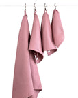 Organic Waffle Cotton Towel in Old Pink