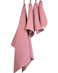 Organic Waffle Cotton Towel in Old Pink