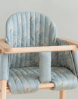 Premium organic quilted cotton highchair cushion cover, stylish Growing Green 3-in-1 design, sturdy zips, best-selling Nobodinoz collection by Ella James at brixbailey.com