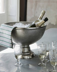 Luxury large engraved champagne cooler, Cuvee De Prestige Champagne tub, silver aluminum ice bucket for entertaining by Ella James at brixbailey.com