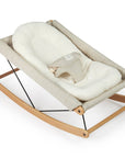 Luxury Growing Green Baby Bouncer Inner Cushion by Nobodinoz, premium terry cotton and twill, best-selling newborn support cushion by Ella James at brixbailey.com
