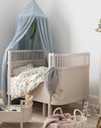 Luxury Sebra Birchbark Beige cot bed, premium adjustable baby to junior bed, stylish handcrafted European beech wood design by Ella James at brixbailey.com