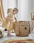 Luxury woven grass storage basket, stylish puppy and kitten design, premium rattan toy or laundry organizer by Ella James at brixbailey.com