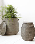 Luxury Osaka seagrass storage basket, handcrafted natural and black woven, stylish versatile home organization, small or large by Ella James at brixbailey.com