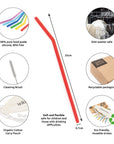 Reusable Silicone Drinking Straws - 6 Pack