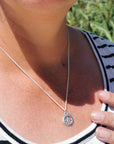 Travel Safe Outline Compass Silver Charm