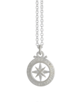 Travel Safe Outline Compass Silver Charm