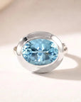 Oval-cut Sky Blue Topaz gemstone Ring - Avery