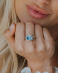 Oval-cut Sky Blue Topaz gemstone Ring - Avery