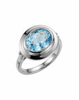Oval-cut Sky Blue Topaz gemstone Ring - Avery