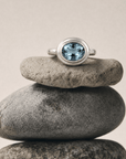 Oval-cut Sky Blue Topaz gemstone Ring - Avery