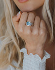 Oval-cut Sky Blue Topaz gemstone Ring - Avery