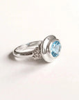 Oval-cut Sky Blue Topaz gemstone Ring - Avery