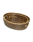Oval Rattan Basket- Brown