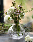 A Small Crystal Vase with Ovals Design
