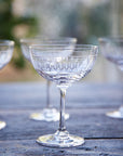 Crystal Champagne Saucers with Ovals Design