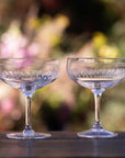 Crystal Cocktail Glasses with Ovals Design