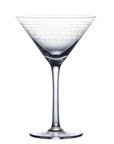 A Pair of Crystal Martini Glasses with Ovals Design