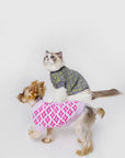 Rhombic Jacquard Short Sleeveless Jumper