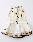 Pleated Dress with Embroider (Cream)