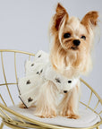 Pleated Dress with Embroider (Cream)
