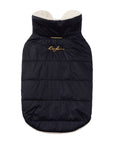 Sleeveless Puffer Jacket with Golden Logo