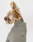 Turtleneck Long Sleeve Jumper with Embroidey Bird