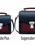 Handmade Leather Two Tone Sugarcube Handbag - Black & Oxblood