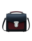 Handmade Leather Two Tone Sugarcube Handbag - Black & Oxblood