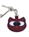 Colourful Cat Bag Charm - Oxblood
